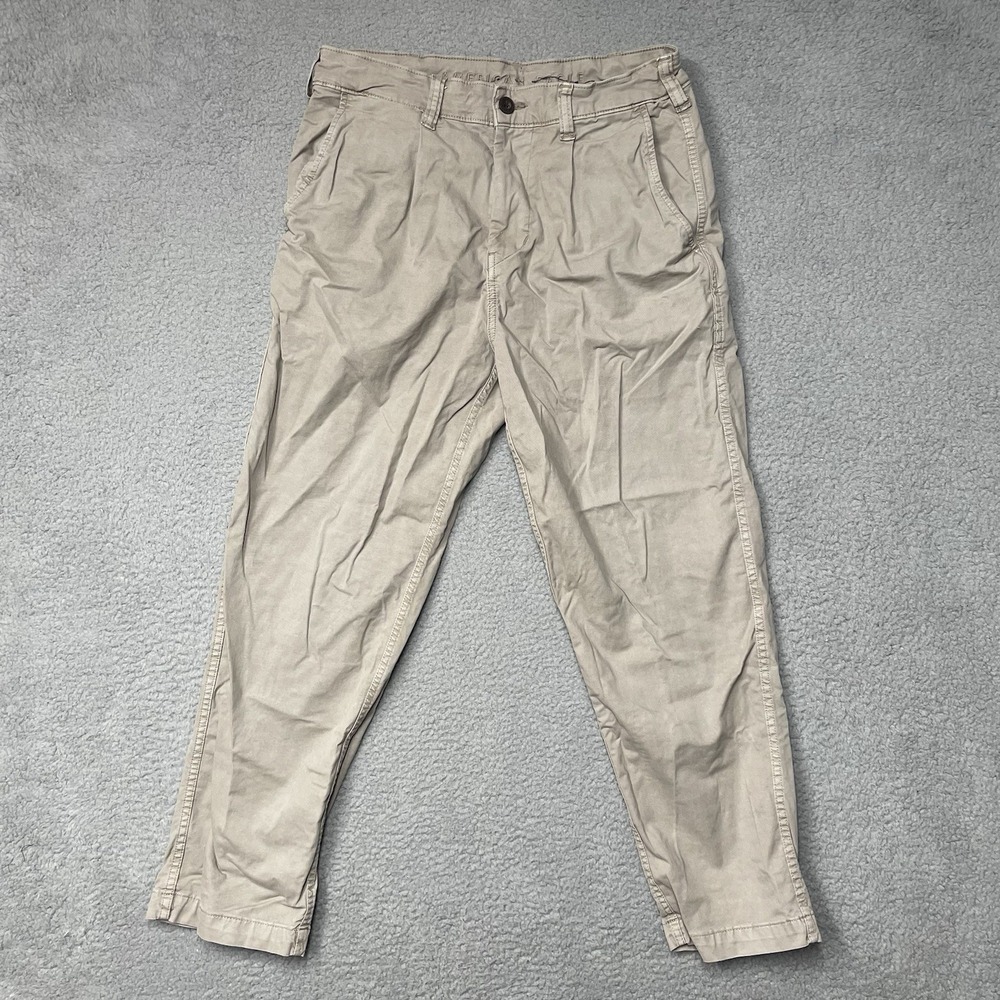 American Eagle Pants Mens 30x32 fits 30x27 Beige Loose Relaxed Fit Pants